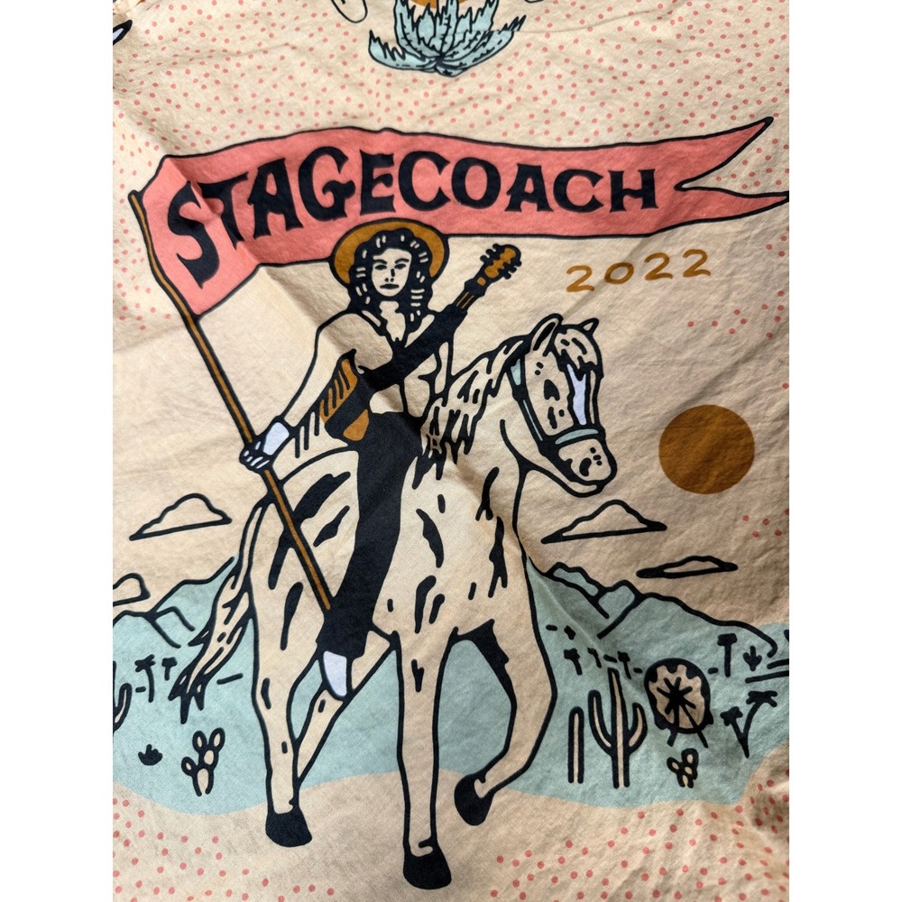 Stagecoach 2022 Music Festival Bandana Cream Country Western Horse Cowgirl 20x20